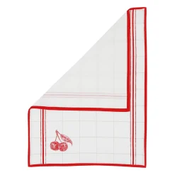 Torchon damier collect rouge 50x70cmen coton - louise