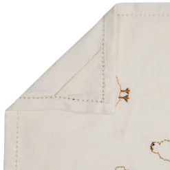 Torchon en coton écru et brun 70x50cm - La Ferme