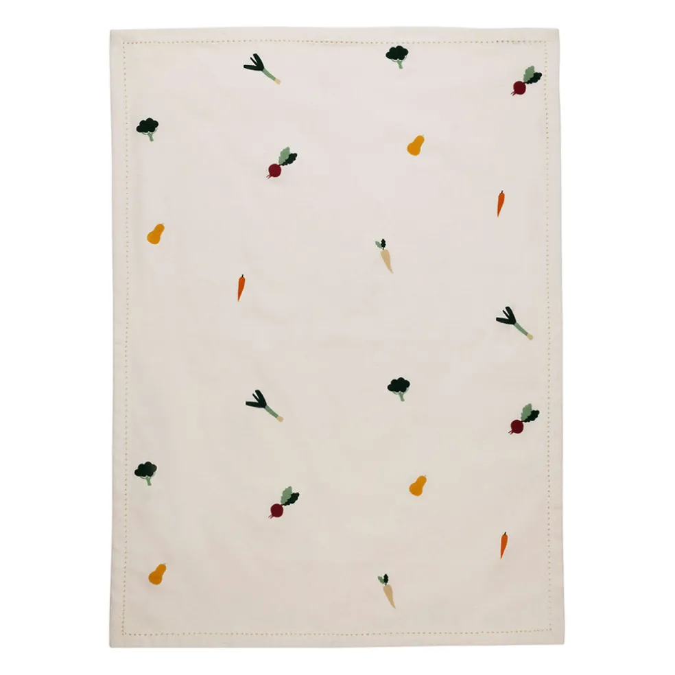 Torchon en coton écru 70x50cm - P'tit Légumes