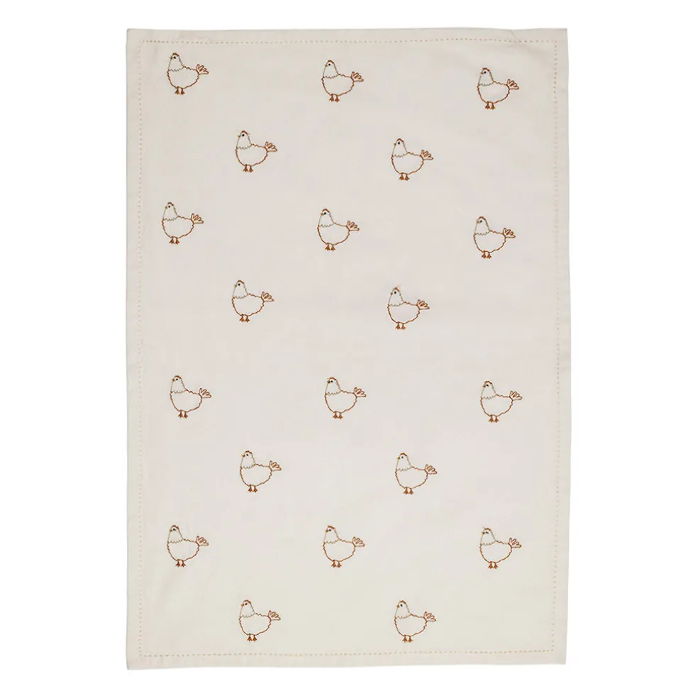 Torchon en coton écru 70x50cm - La Ferme