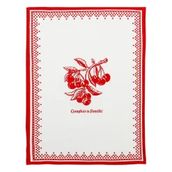 Torchon en coton rouge 50x70cm - Damier