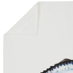 Torchon en coton (x3) faune marine blanc et corail 50x70cm