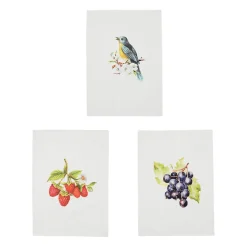 Torchon en coton (x3) faune et flore multicolore 50x70cm