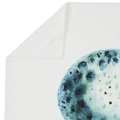 Torchon en coton (x3) faune marine blanc et turquoise 50x70cm