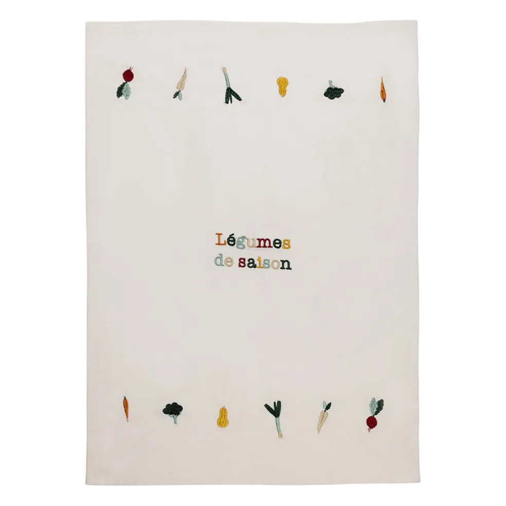 Torchon saison en coton écru 70x50cm - P'tit Legumes