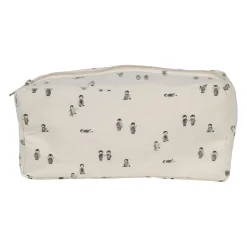 Trousse de toilette banquise en coton écru et gris - Sweetdream