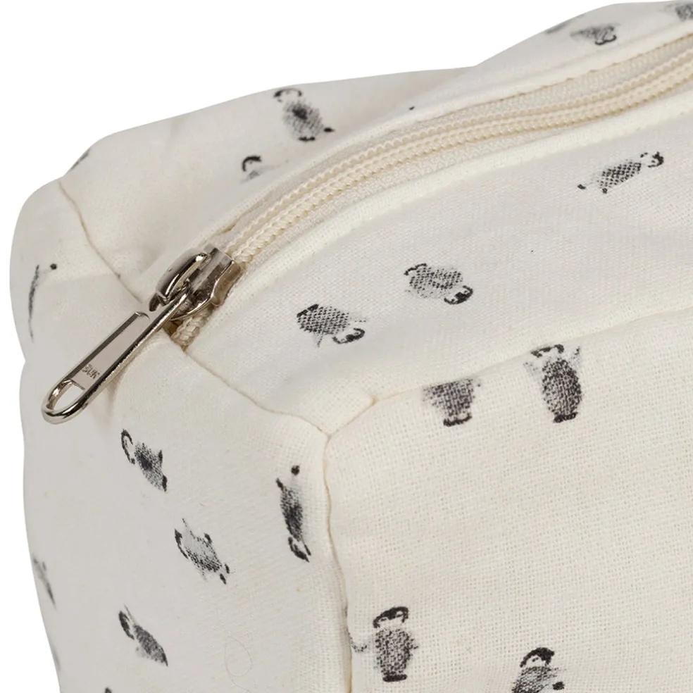 Trousse de toilette banquise en coton écru et gris - Sweetdream