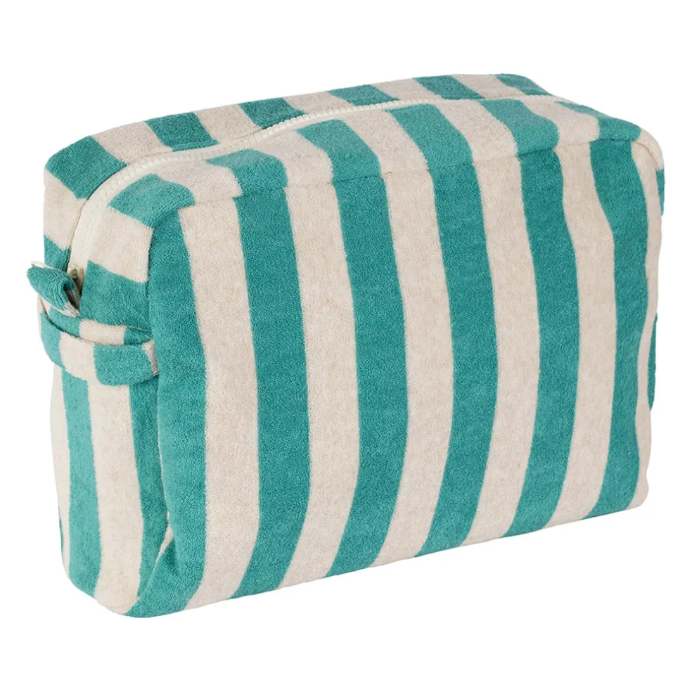 Trousse de toilette en coton et polyester émeraude - Palma