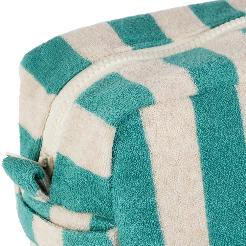 Trousse de toilette en coton et polyester émeraude - Palma