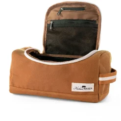 Trousse de toilette en tissu moutarde recycleée - Kenai