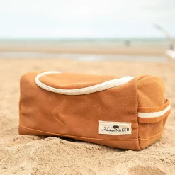 Trousse de toilette en tissu moutarde recycleée - Kenai