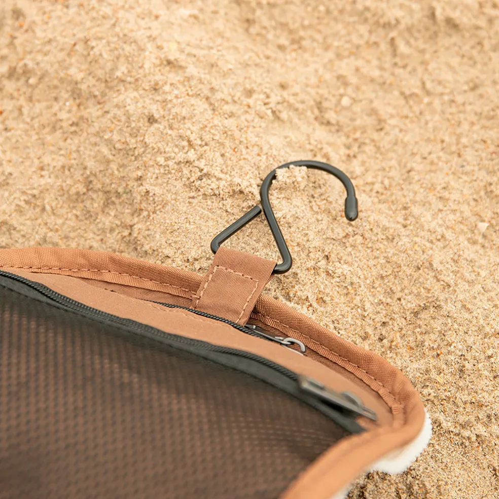 Trousse de toilette en tissu moutarde recycleée - Kenai