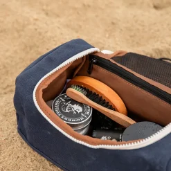 Trousse de toilette en tissu bleu marine recyclée - Kenai