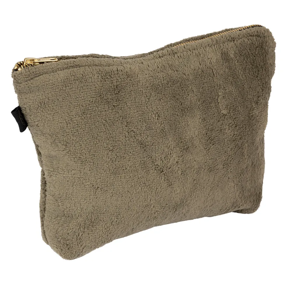 Trousse en velours kaki - St Tropez