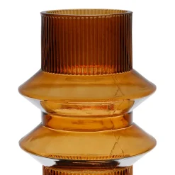 Vase ania ambre d15xh29.5cm verre