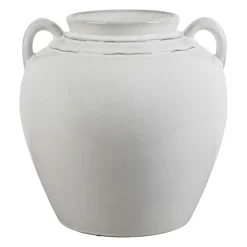 Vase avec anses en grès blanc h28cm - Mijas