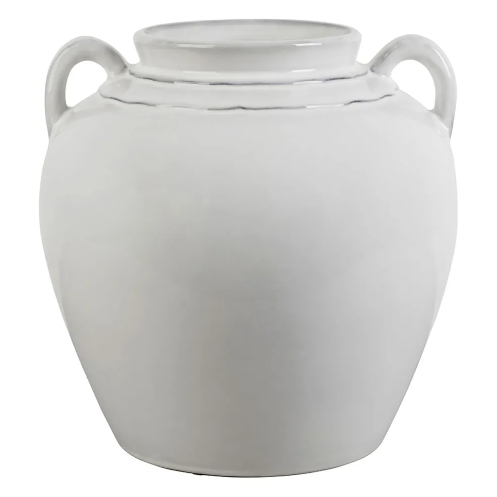 Vase avec anses en grès blanc h28cm - Mijas