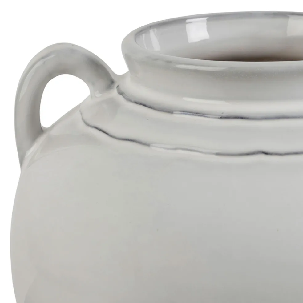 Vase avec anses en grès blanc h28cm - Mijas