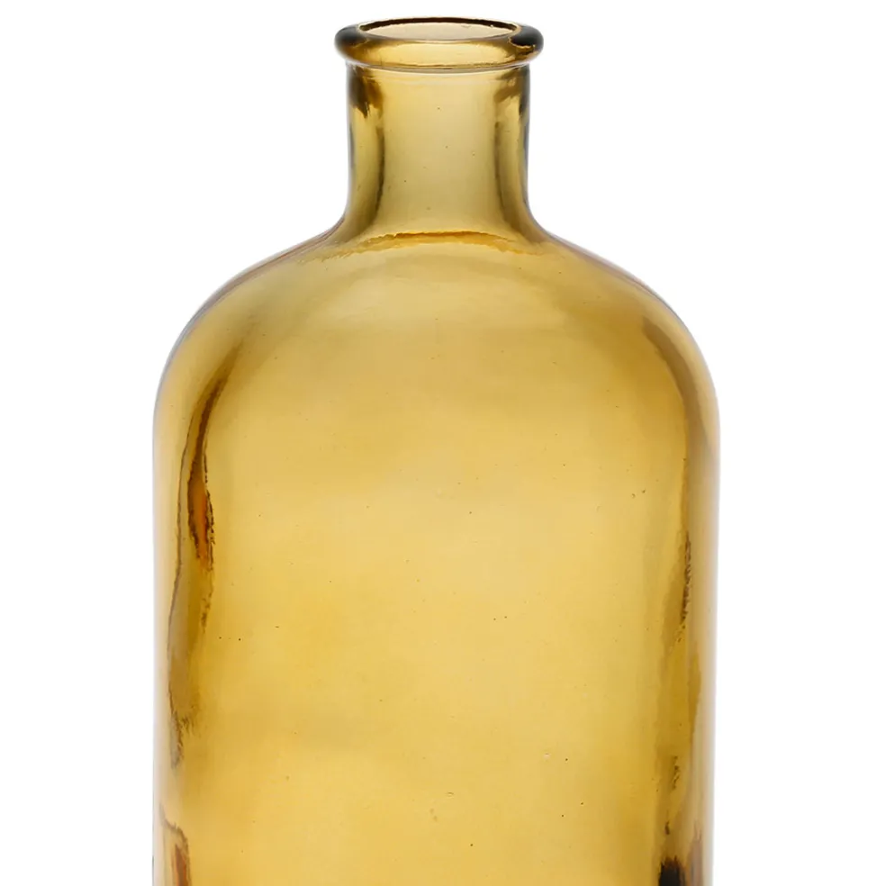 Vase bouteille ambre en verre recyclé - comete