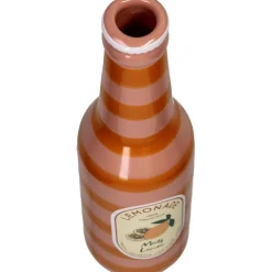 Vase bouteille citron faïence fine d6.5xh24cm