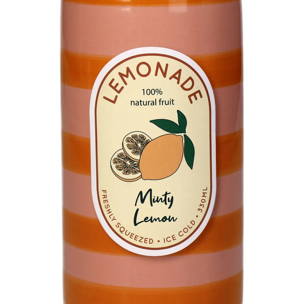 Vase bouteille citron faïence fine d6.5xh24cm