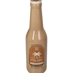 Vase bouteille de soda en faïence marron h24cm