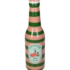 Vase bouteille orange faïence fine d6.5xh24cm