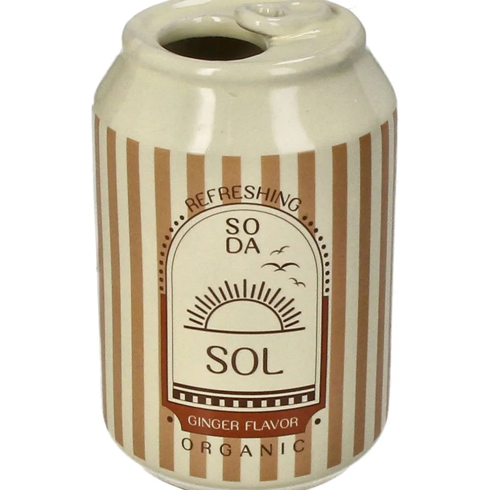 Vase canette de soda en faïence nude h11cm