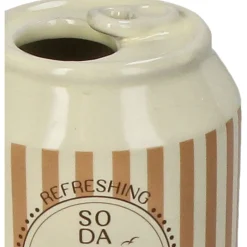 Vase canette de soda en faïence nude h11cm