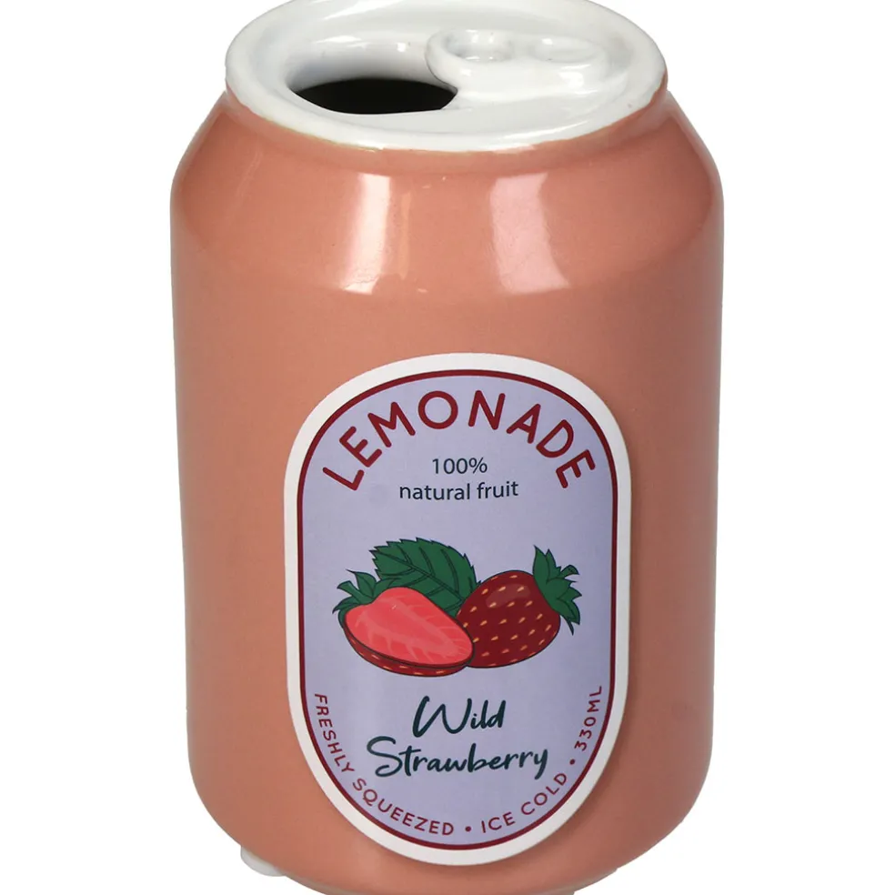 Vase canette fraise faïence fine d7xh11.3cm