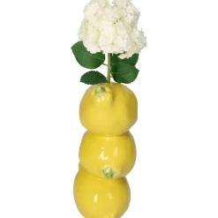 Vase citron jaune 10.5x8.5x19.5cm