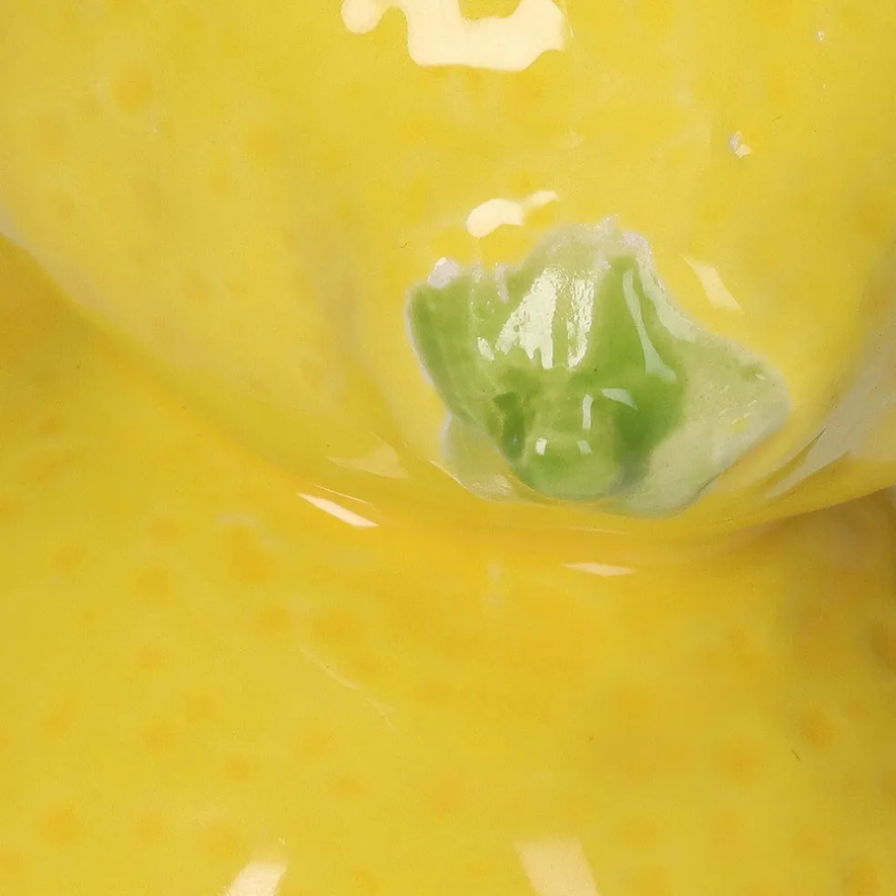 Vase citron jaune 10.5x8.5x19.5cm