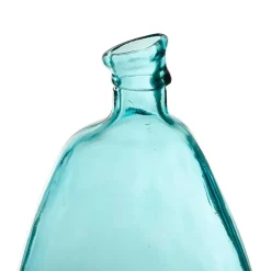 Vase colibri turquoise d26xh47cm verre recyclé