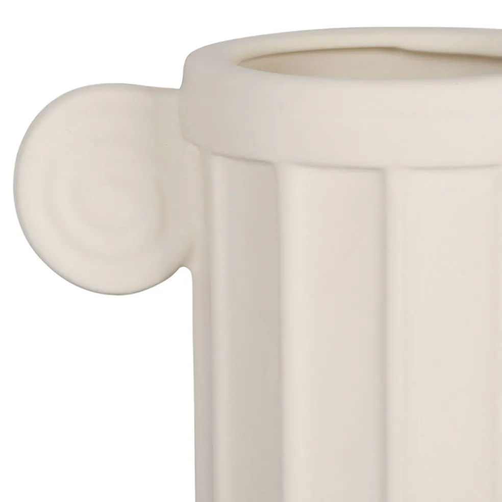 Vase colonne en grès blanc h35cm - Greeka