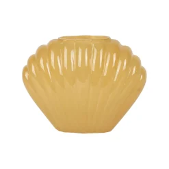 Vase coquillage en verre ocre h14.5cm - Leucie