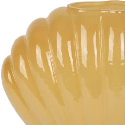 Vase coquillage en verre ocre h22cm - Leucie