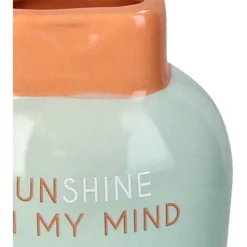 Vase crème solaire en faïence bleu h19cm