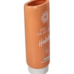 Vase crème solaire en faïence orange h20cm
