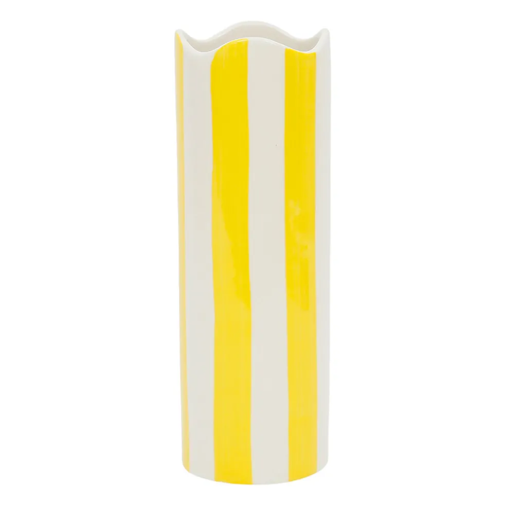 Vase cylindrique en grès écru h23.5cm - Patchuca