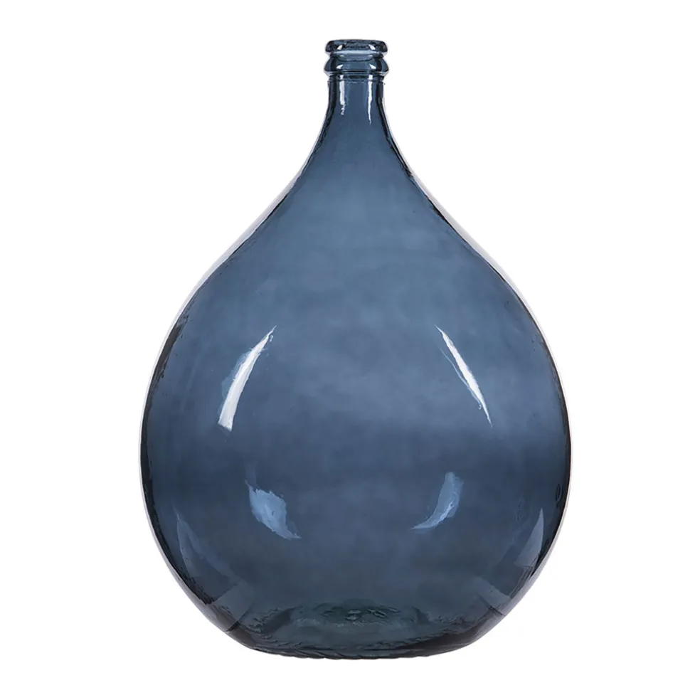 Vase dame jeanne en verre recyclé bleu 34l - Simplicity