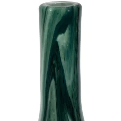 Vase dame-jeanne en verre vert et blanc h50cm - Silicio
