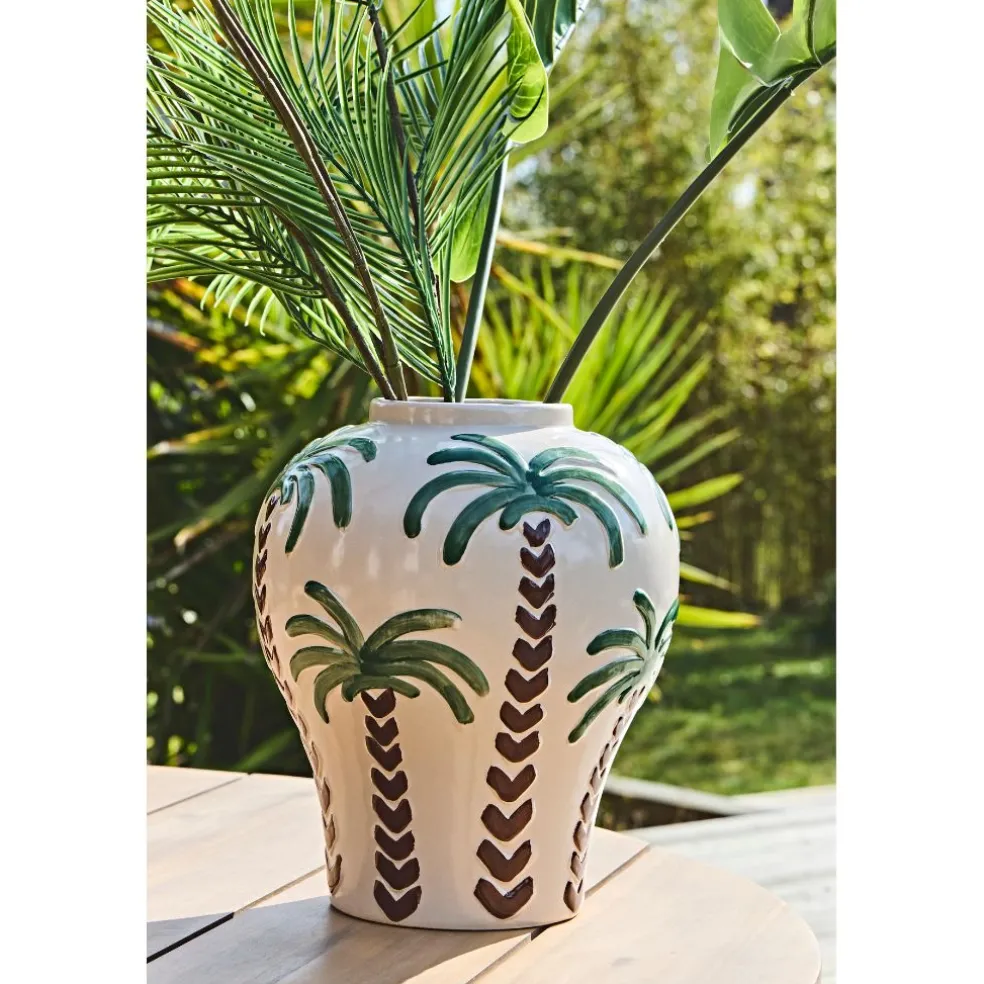 Vase en céramique blanc cassé h31cm - Paradiso