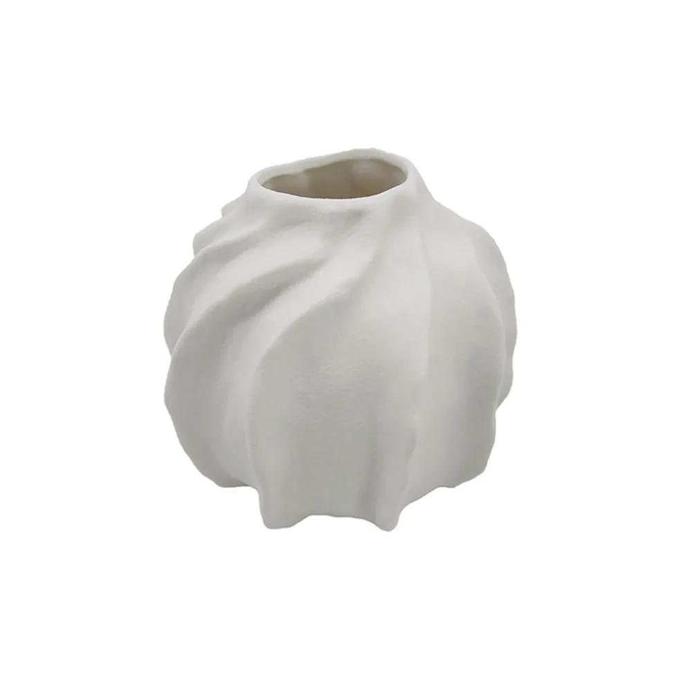 Vase en céramique blanc h10cm