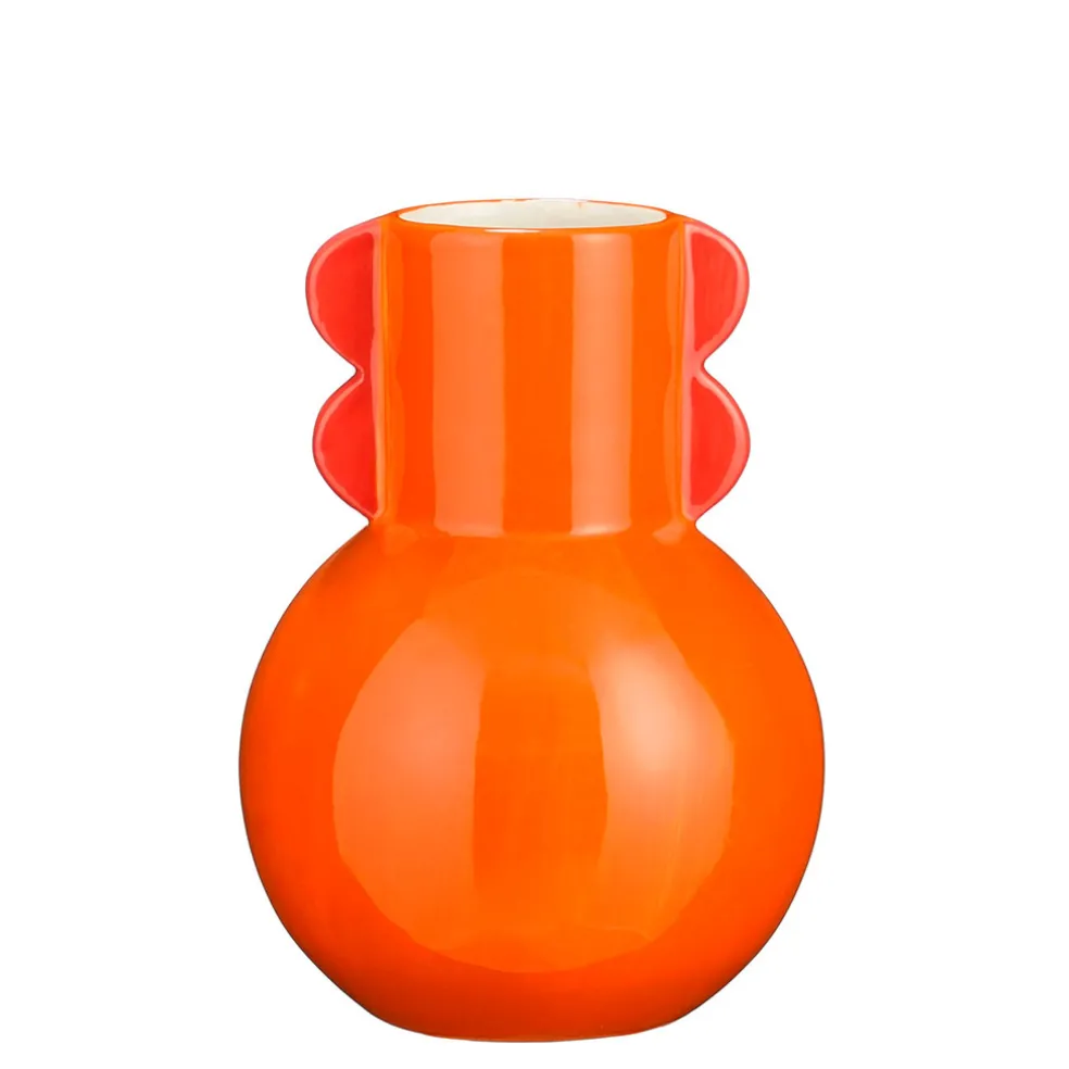 Vase en dolomite orange h18cm - Maya
