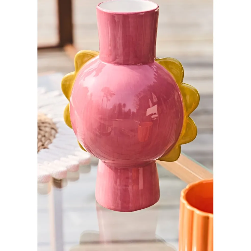 Vase en dolomite rose h22cm - Maya