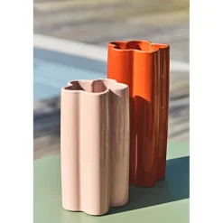 Vase en dolomite rose h18cm - Lindon