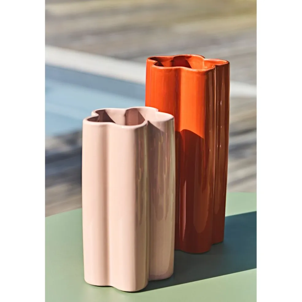 Vase en dolomite rose h18cm - Lindon