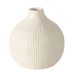 Vase en grès blanc h12cm - Kaylee