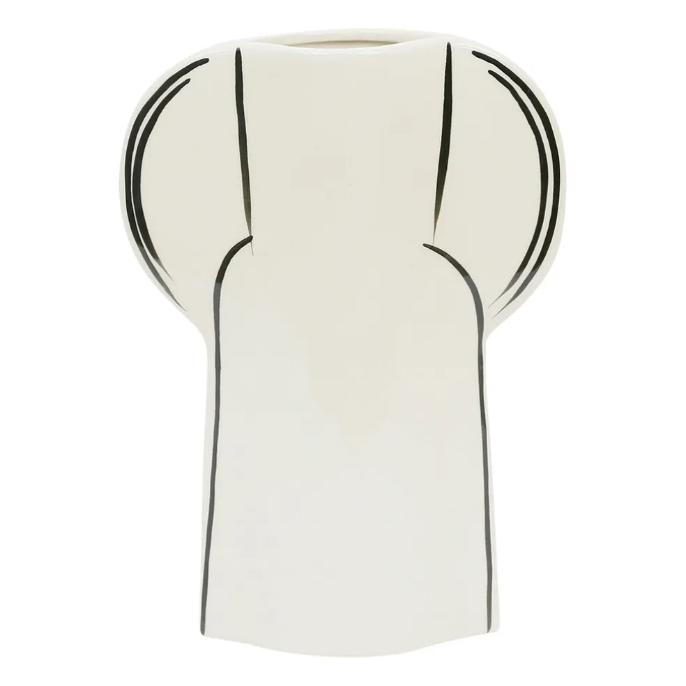 Vase en grès écru et noir h28cm - Lumi