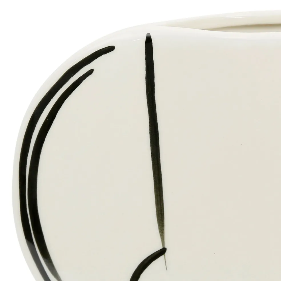 Vase en grès écru et noir h28cm - Lumi